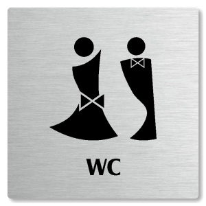 WC společné, 80x80mm, stříbrná, Nevada